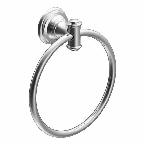 C S I Donner Moen Ellsworth Series Towel Ring, 6 In Dia Ring, 22 Lb, Aluminum/Zinc, Chrome, Screw Mounting DN9186CH